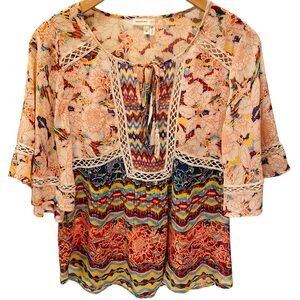Meadow Rue Anthropologie Batak Tassel Peasant Top Blouse